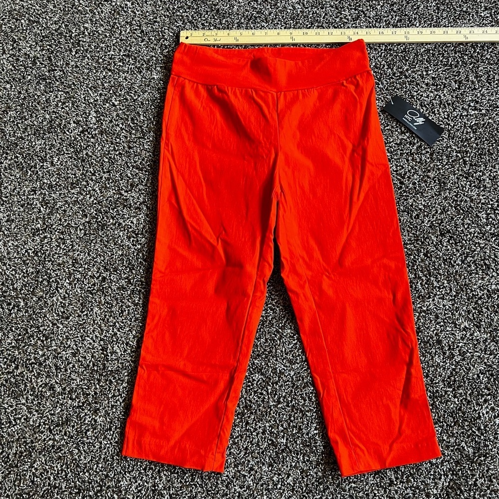 Vibrant Green and Orange Women's Capris - Picture 7 of 7